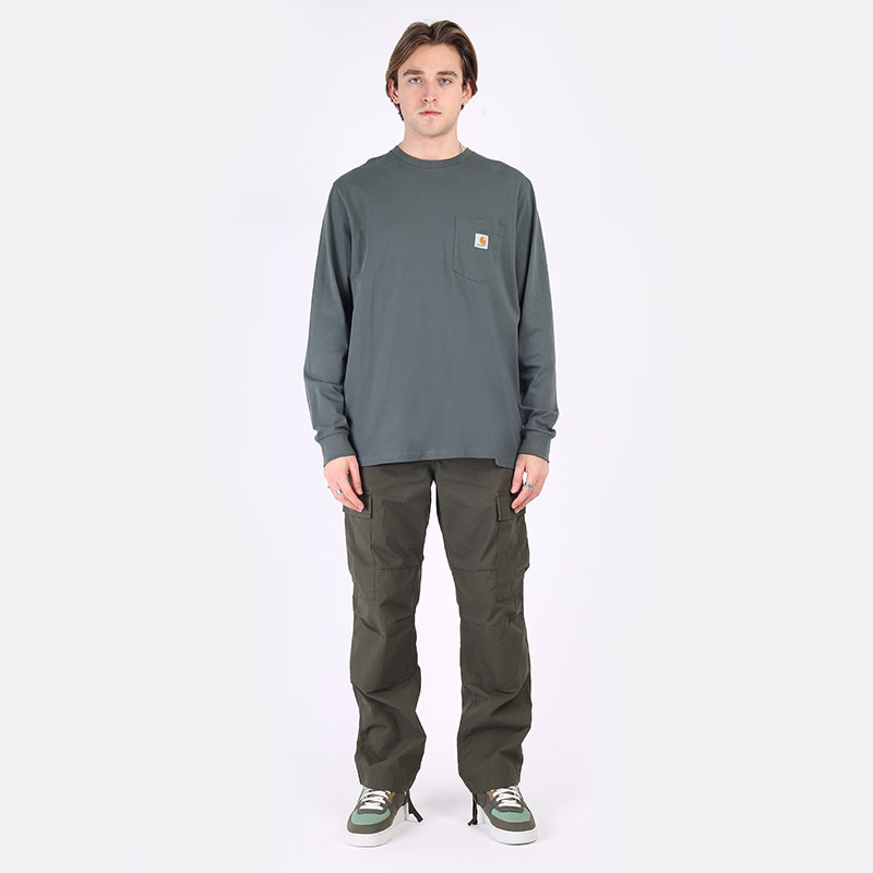 Лонгслив Carhartt WIP L/S Pocket T-Shirt (I022094-hemlock green)  - цена, описание, фото 6